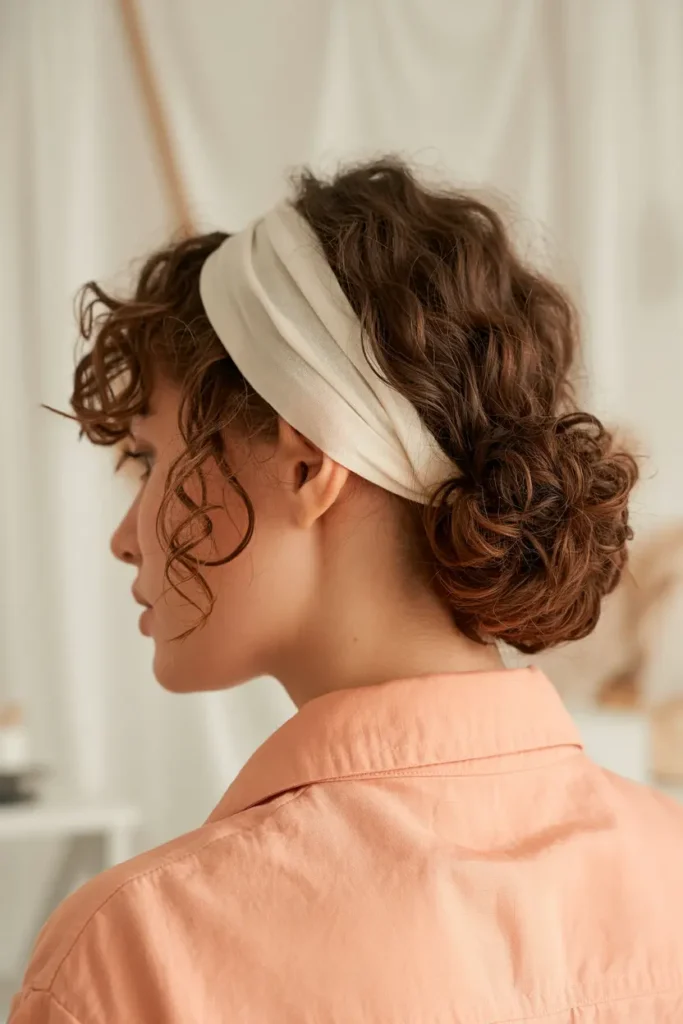 30 Easy & Stylish Hairstyles for Frizzy Hair That Actually Work 5 5. Headband Puff 1