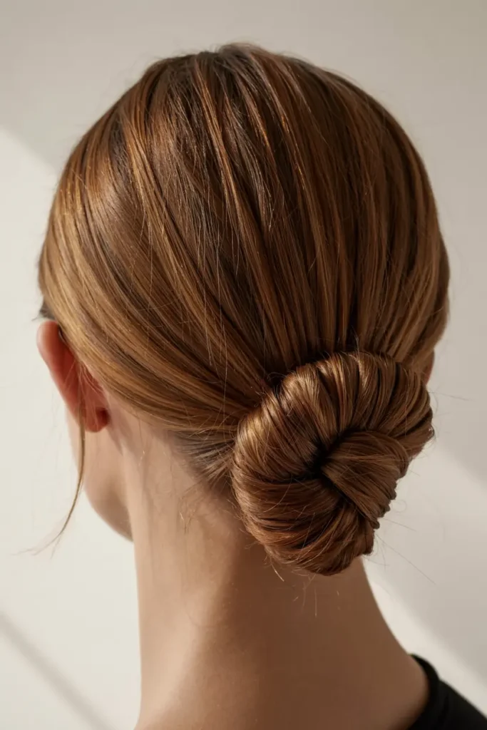 5. Polished Low Bun Wrap