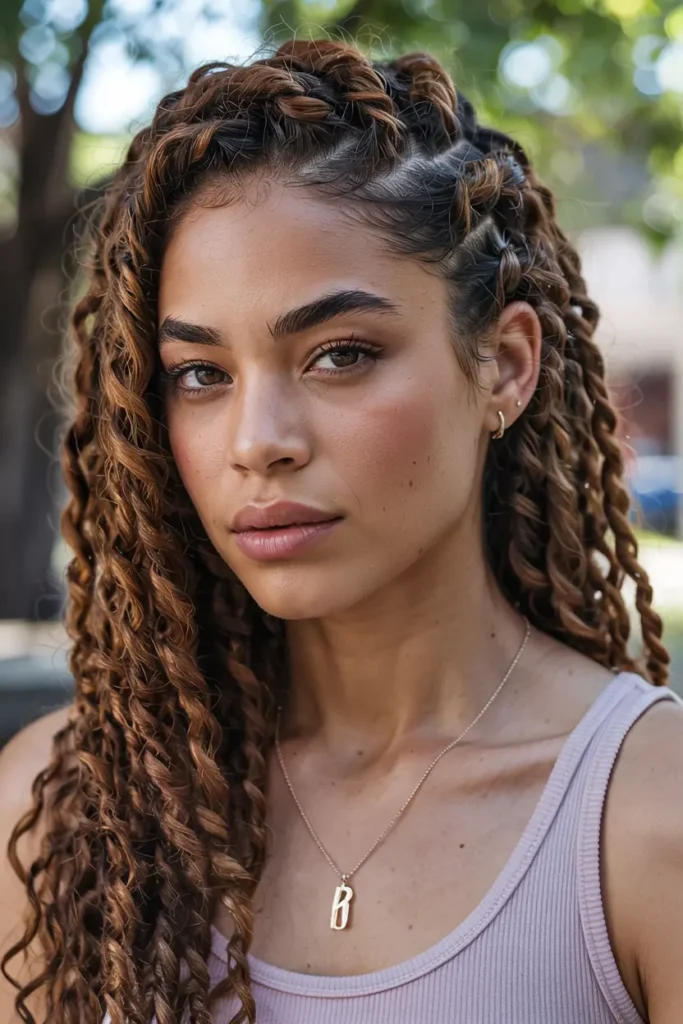 5. Side Parted Island Twists