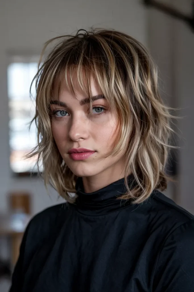 6. Choppy Blonde Wolf Layers