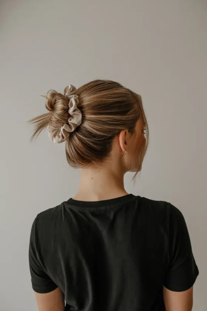 6. Messy Bun with Scrunchie