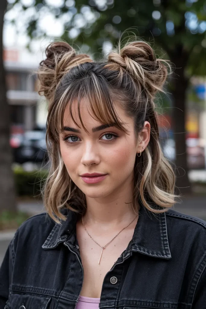 6. Messy Wolf Cut Space Buns 1