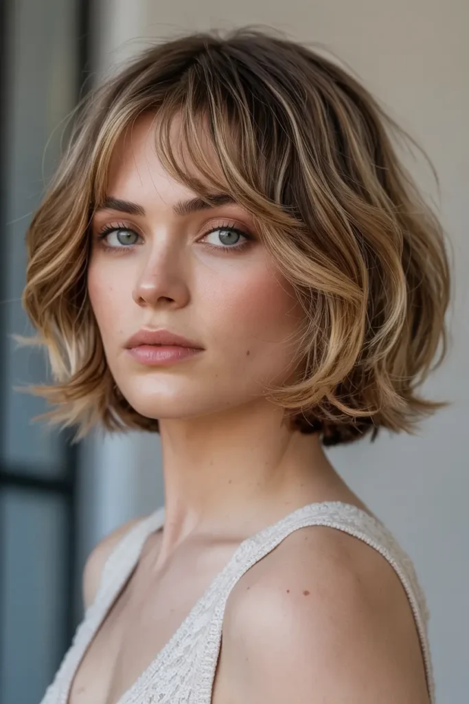 30 Feathered Bob Hairstyles That Are Totally Trending 7 7. Feathered Bob with Curtain Bangs