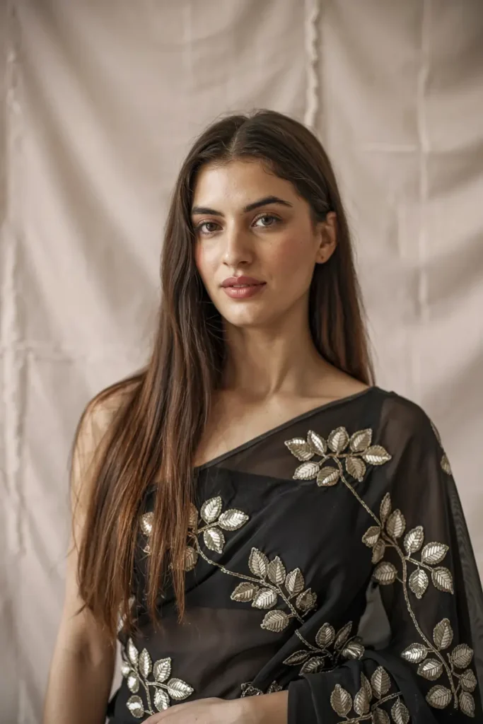 7. Middle Part Straight Hair