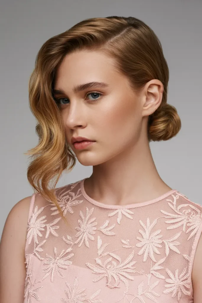 medium length shag haircuts 7. Side Part with French Twist