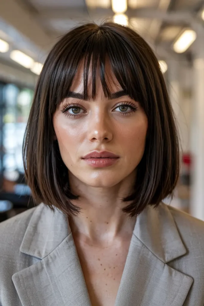 7. Straight Bob with Bangs