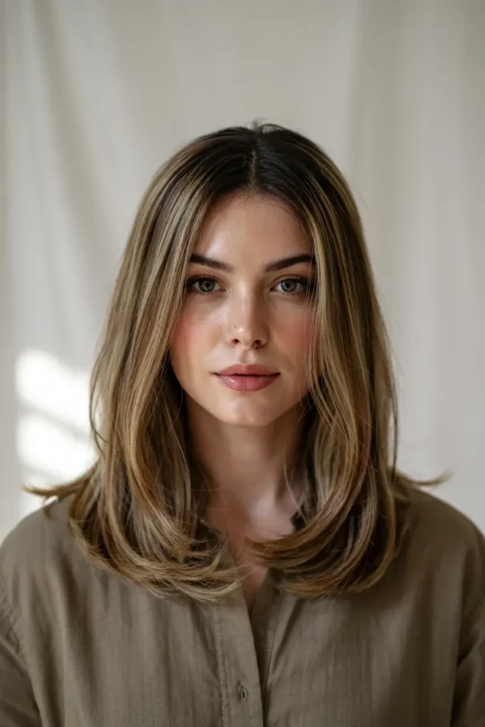 7. Straight Middle Part Lob Wig