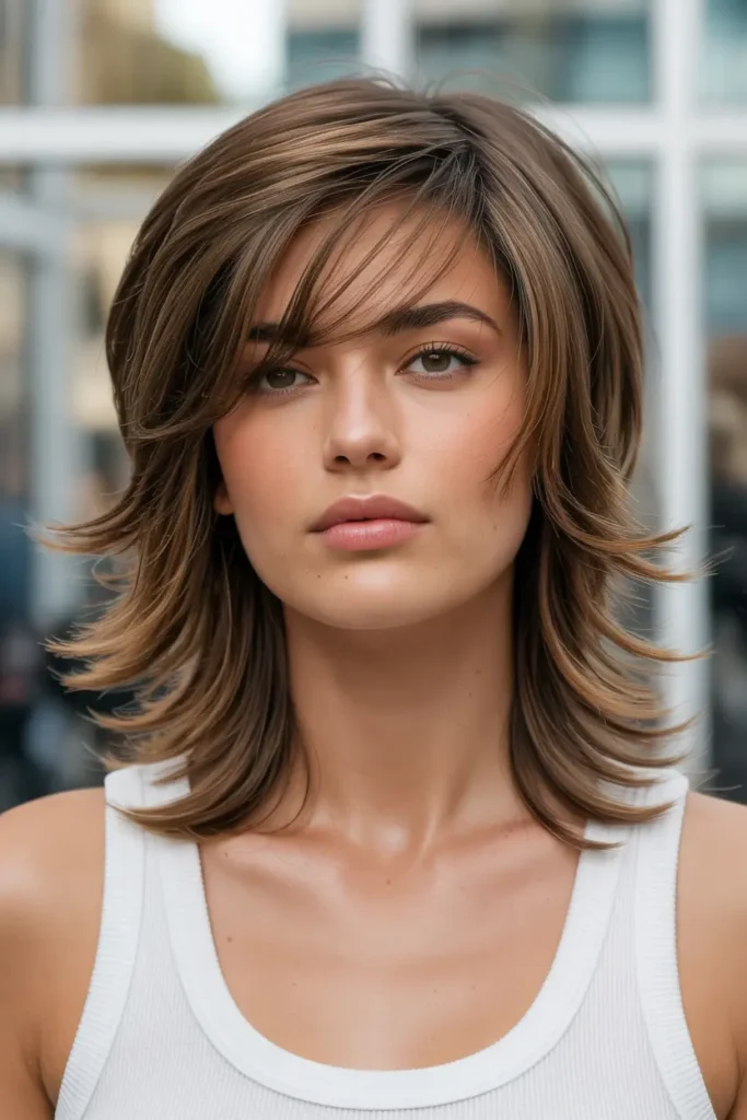 30 Layered Haircuts for More Volume and Style 7 7. Textured Layers with Side Part