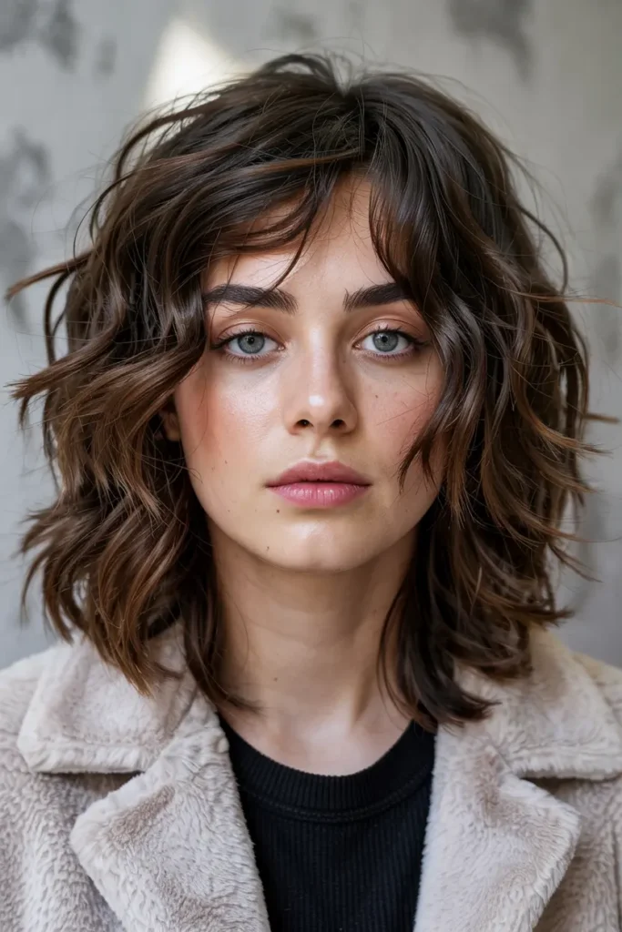 7. Tousled Wavy Wolf Layers