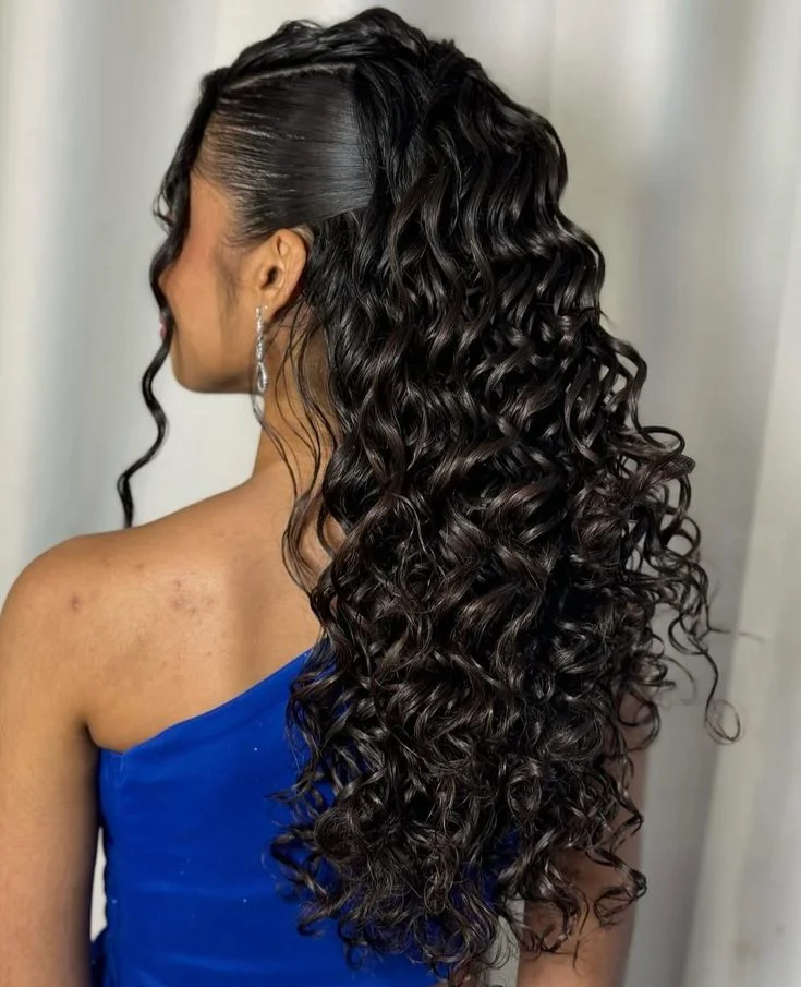 Curly Half-Up Crown