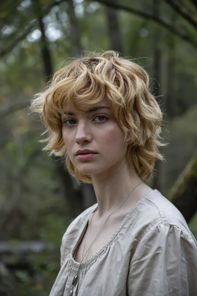 8. Golden Blonde Wolf Cut