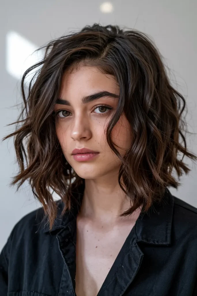 8. Side Swept Wavy Wolf Style
