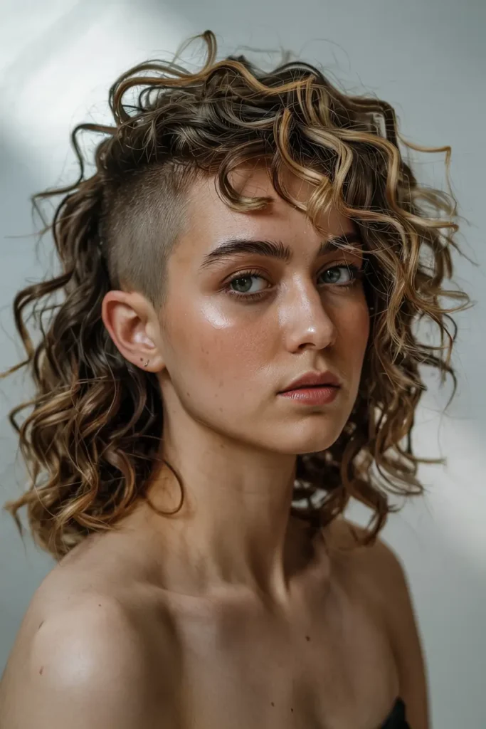 8. Undercut Curly Mullet
