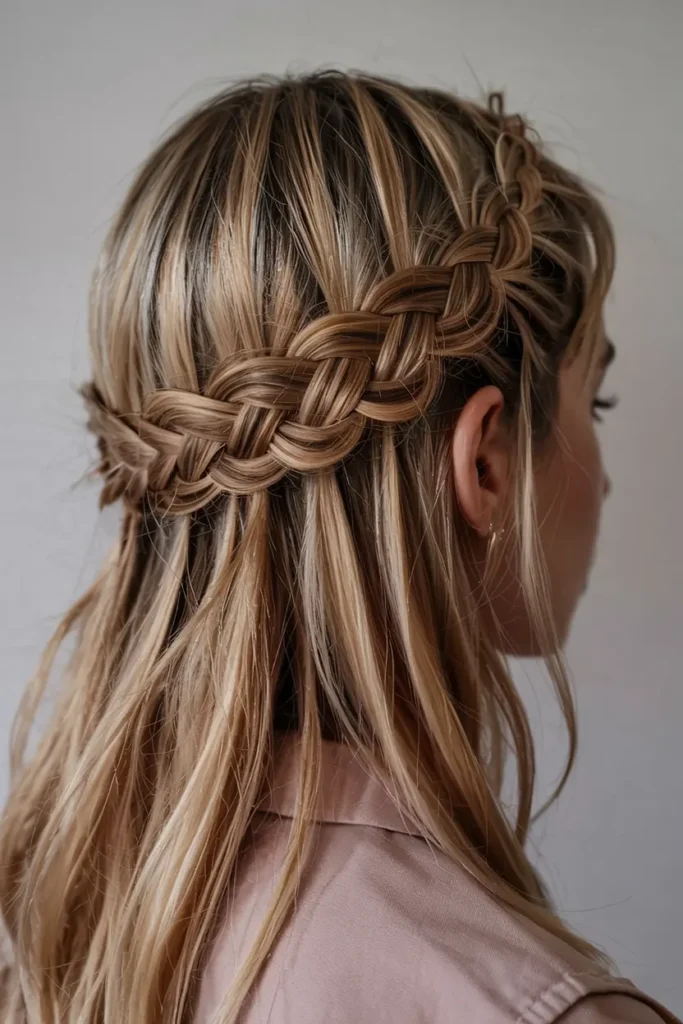 22 Top Step Cut hairStyles for a Modern Makeover 9 9. Braided Crown on Step Cut Hair