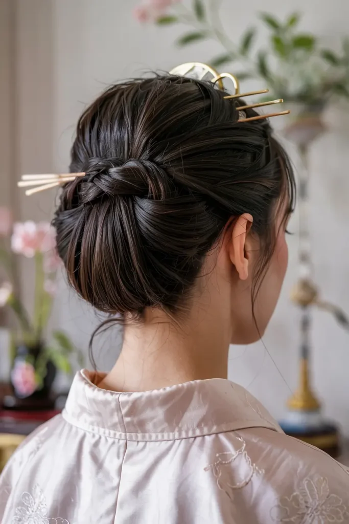 9. Intricate Nihongami Updo