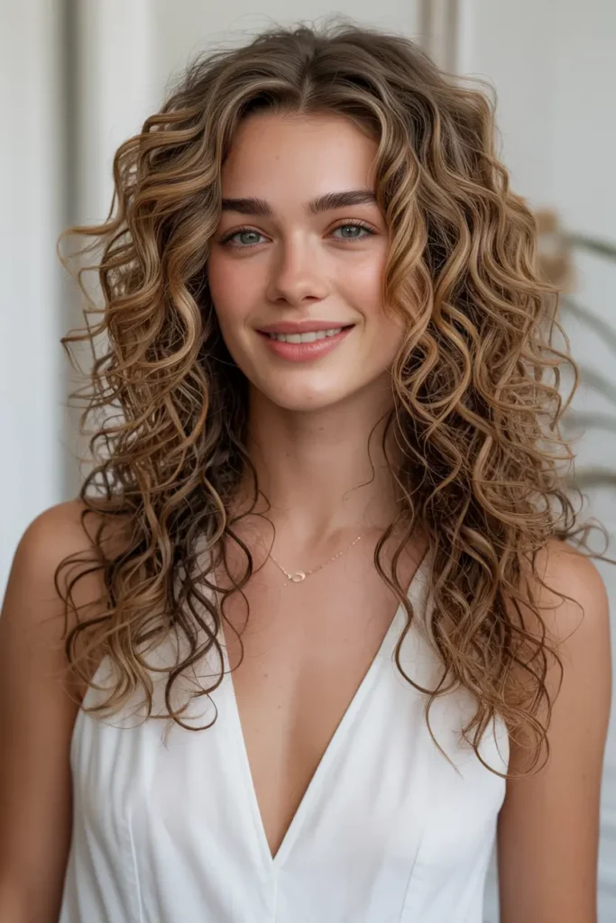30 Best Curly Haircuts for Every Style and Length 9 9. Long Curls with Face Framing Layers