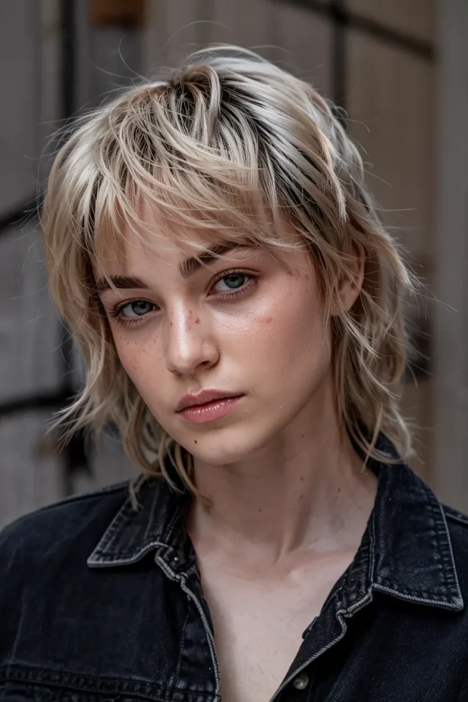 9. Razored Blonde Wolf Cut