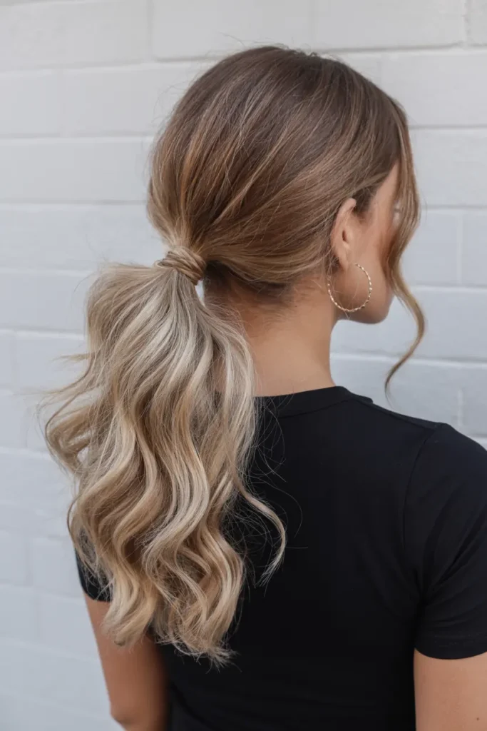 9. Wavy Messy Ponytail