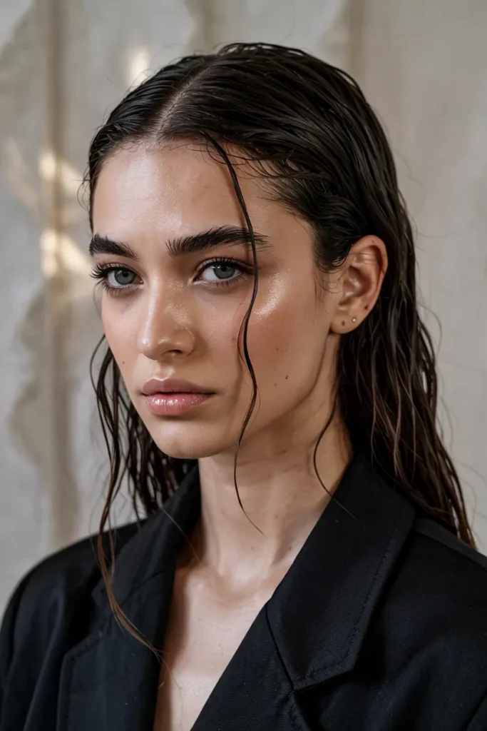 9. Wet Look Straight Back
