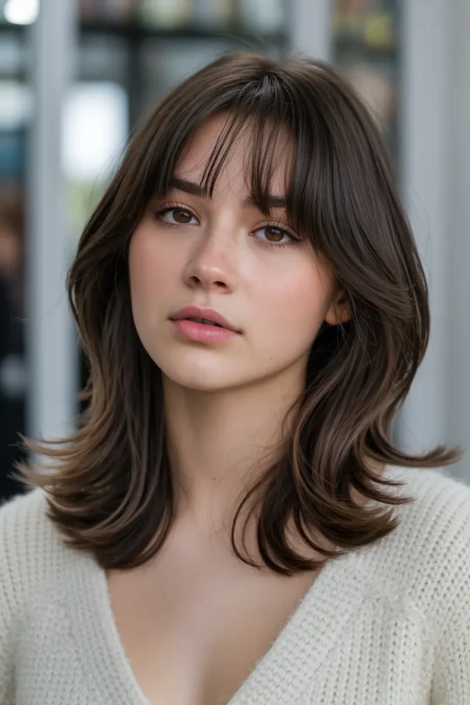 30 Korean Haircut for Chubby Face: Cute & Slimming Styles 1 1. Korean See Through Bangs Cut