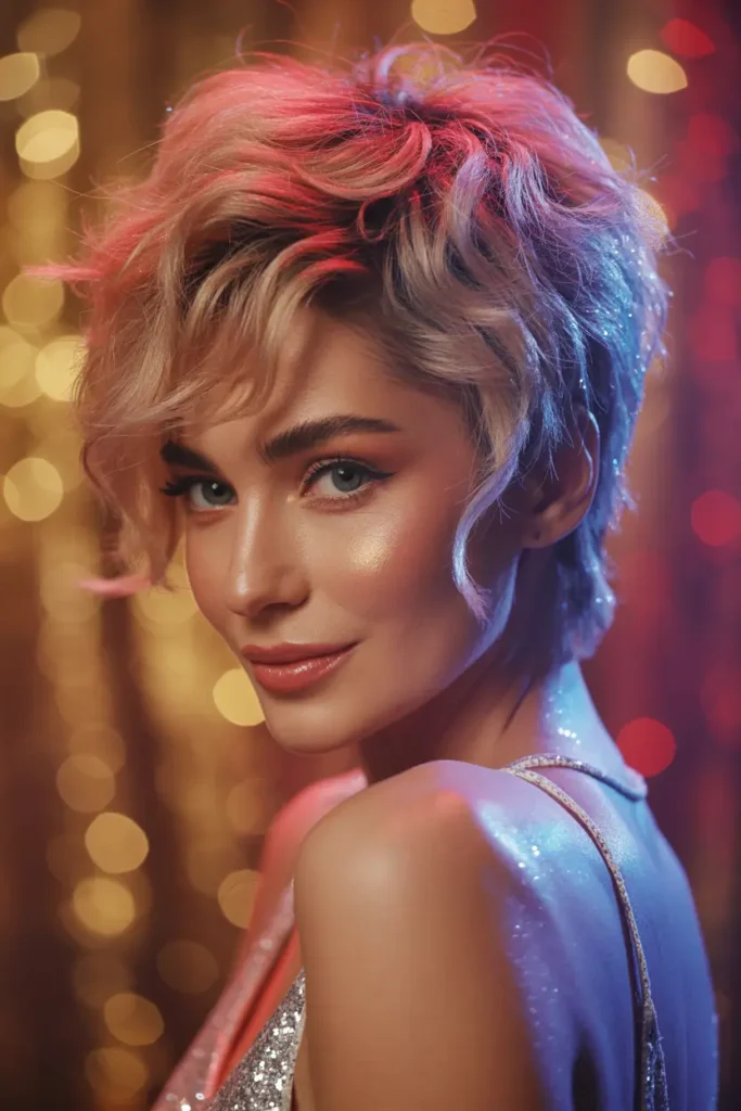 1. Textured Pixie with Glitter