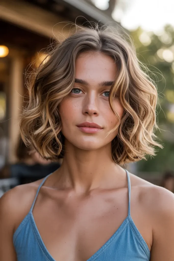 1. Wavy Boho Bob