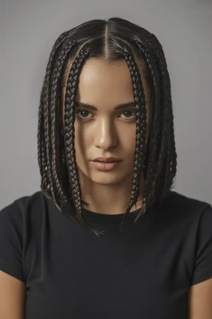10. Middle Part Braided Bob