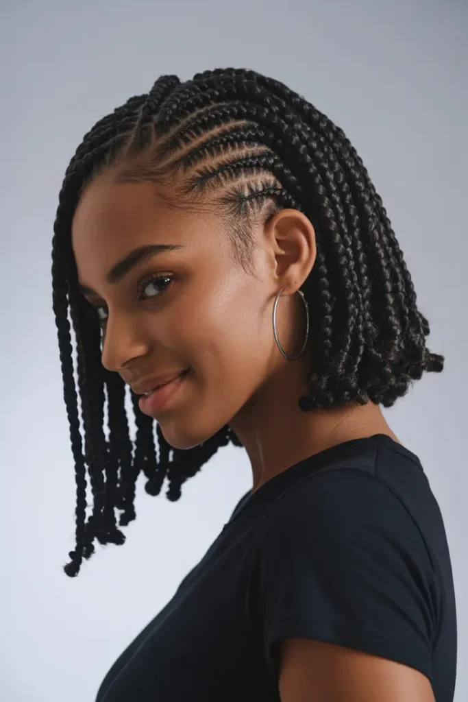 11. Bob with Knotless Braids