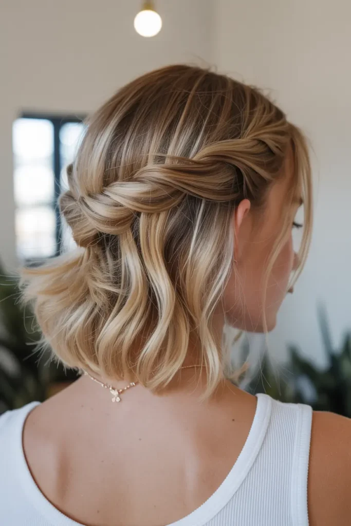 11. Half Up Boho Bob