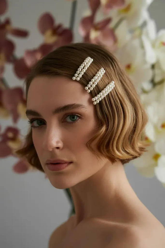 11. Italian Bob with Hair Clips