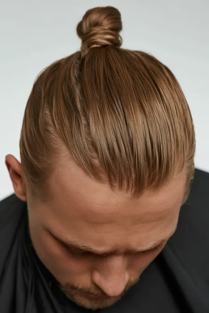 12. Man Bun with Side Part