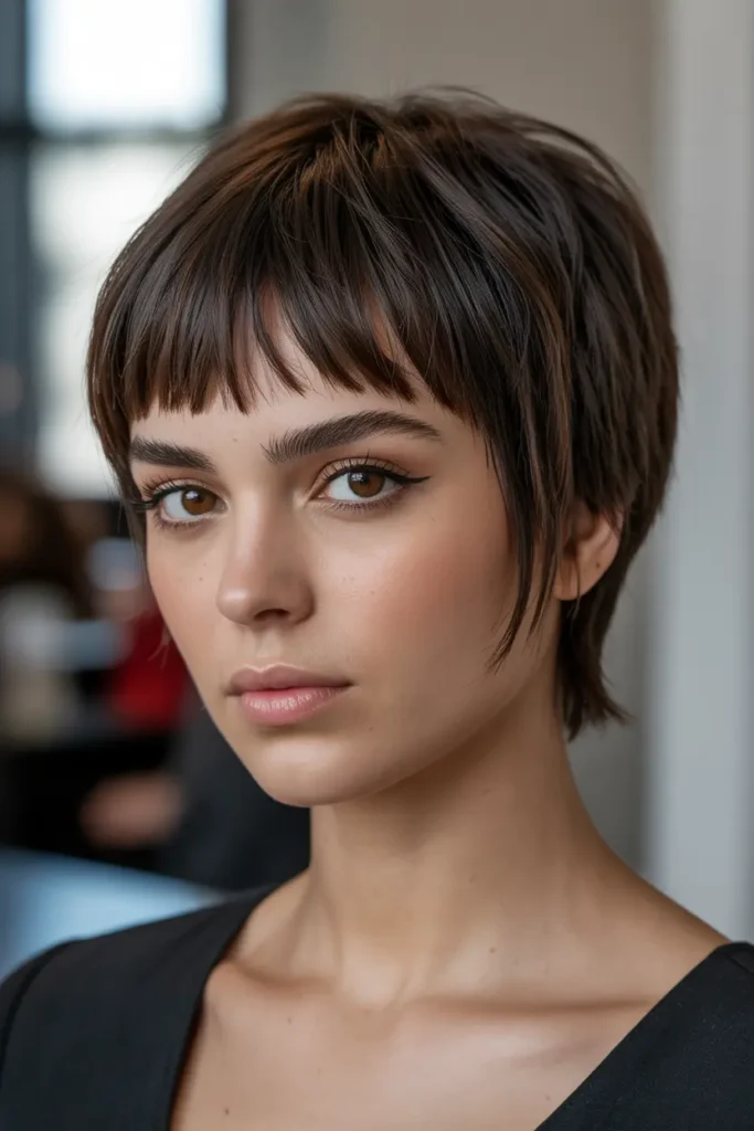 12. Pixie Cut with Choppy Bangs