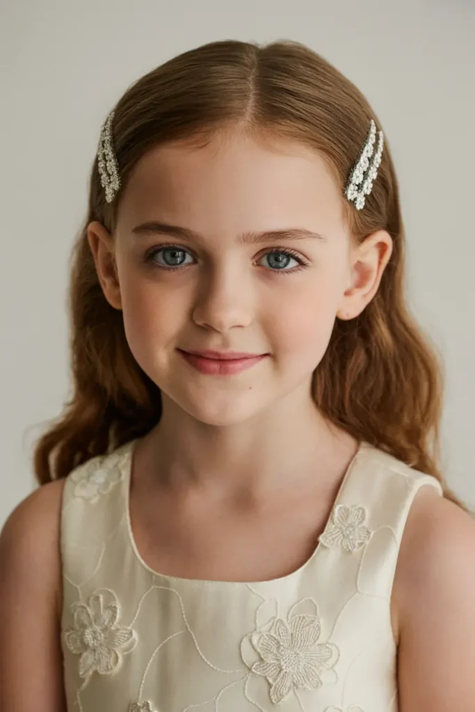 12. Straight Hair with Sparkle Clips