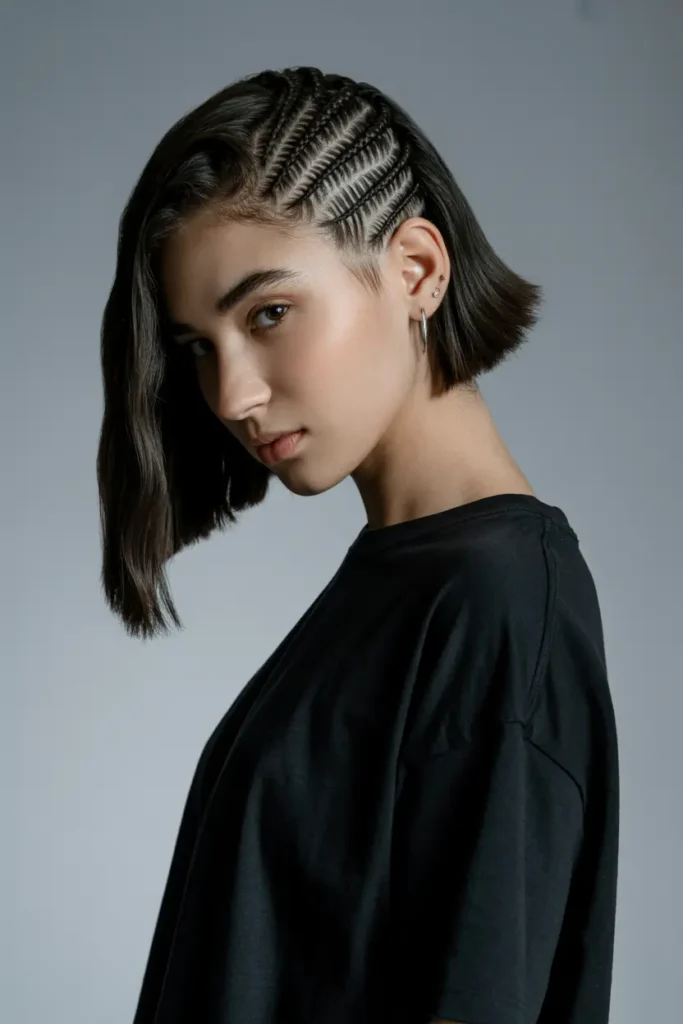 13. Asymmetrical Braided Bob