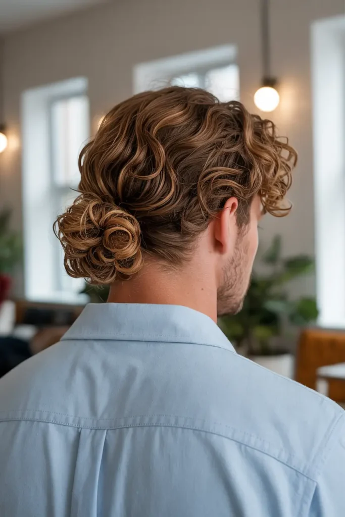 13. Curly Man Bun
