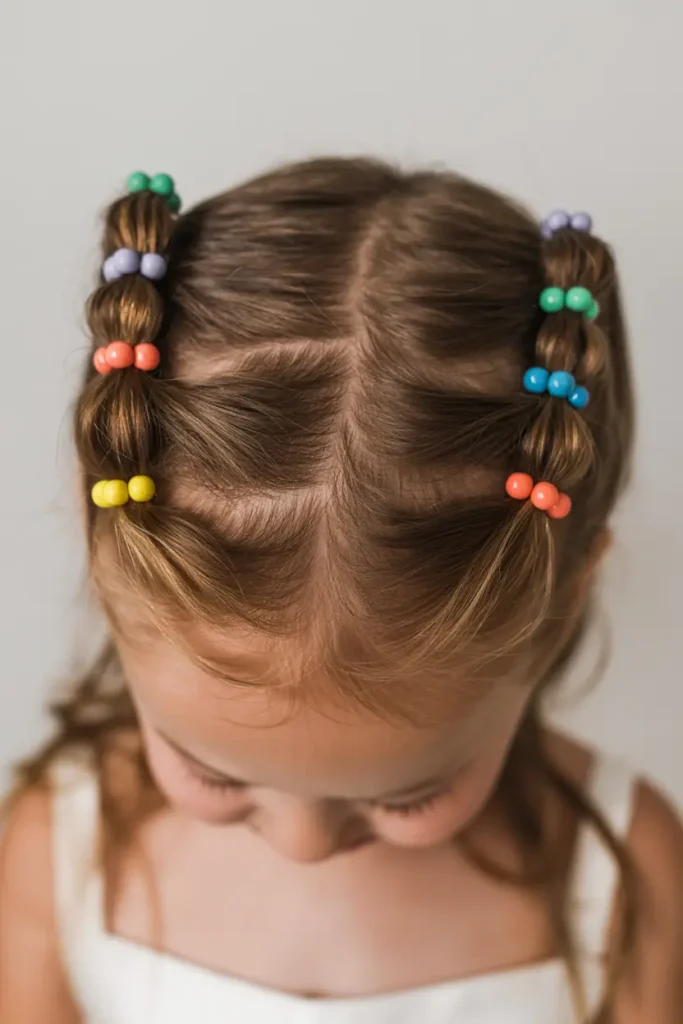 13. Low Pigtails with Beads