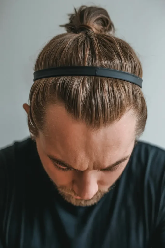 14. Man Bun with Headband