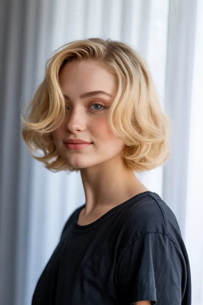 14. Soft Wave Buttery Blonde Bob