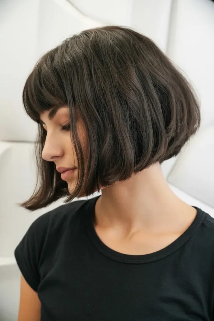 14. Stacked Bob with Fringe