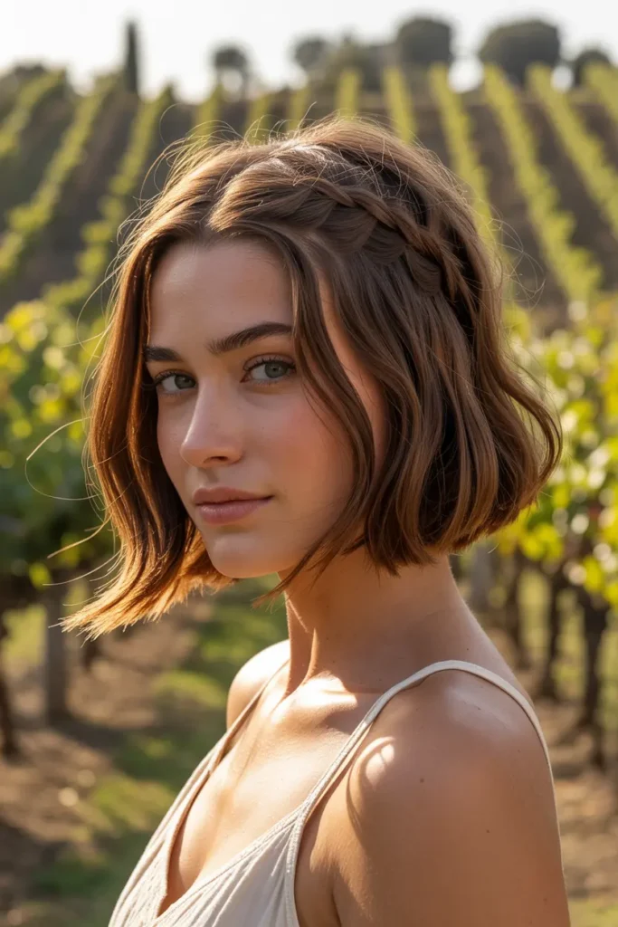 15. Italian Bob with Braided Accent