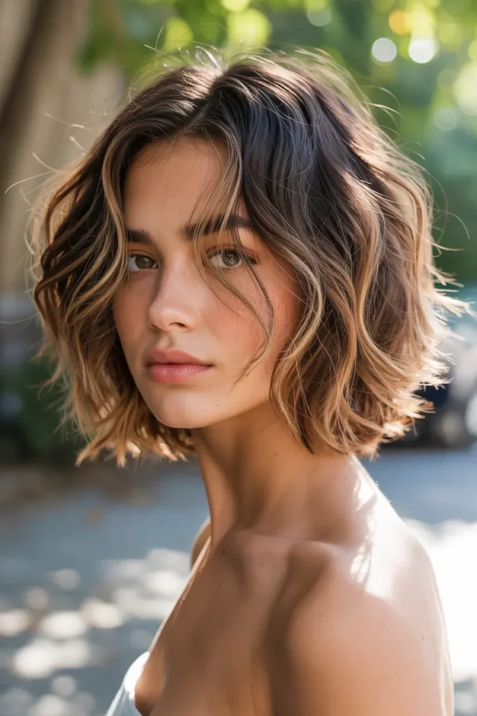 15. Layered Boho Bob