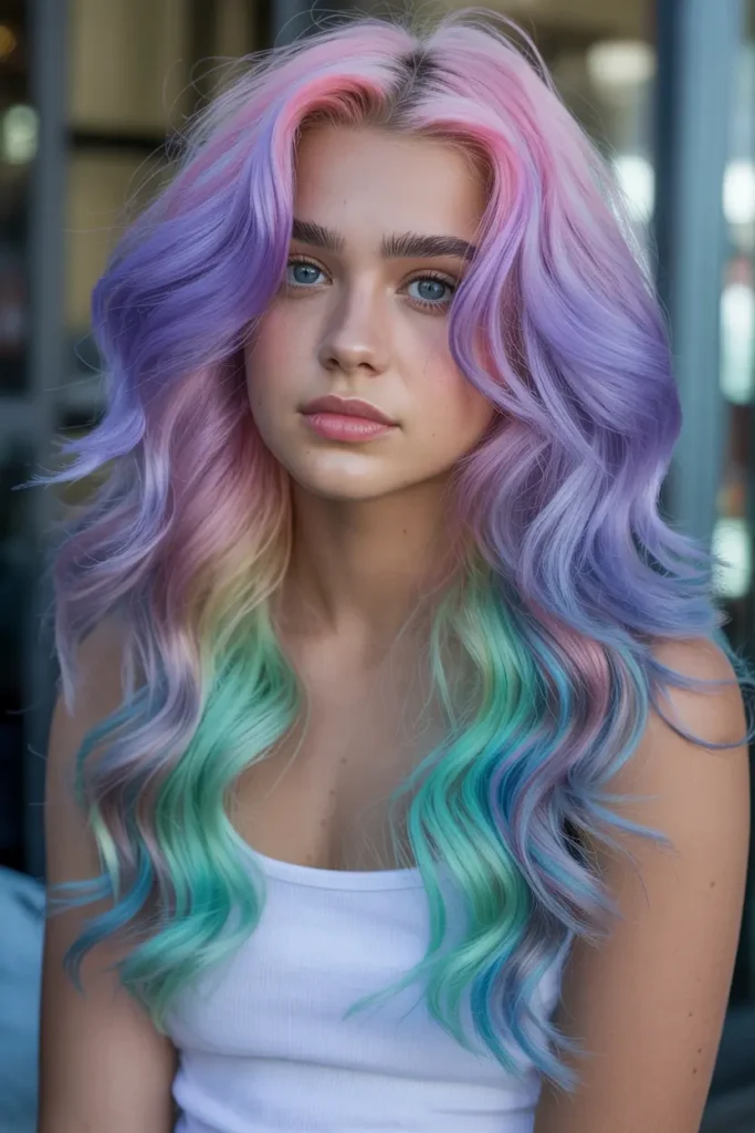 16. Pastel Rainbow Hair