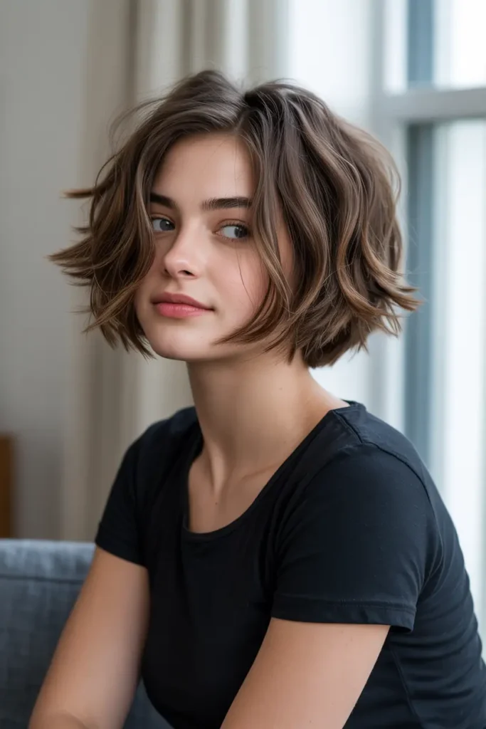 16. Shaggy Stacked Bob