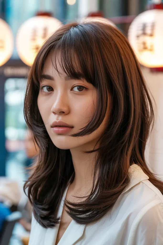 30 Korean Haircut for Chubby Face: Cute & Slimming Styles 33 17. Korean Face Framing Bangs Cut