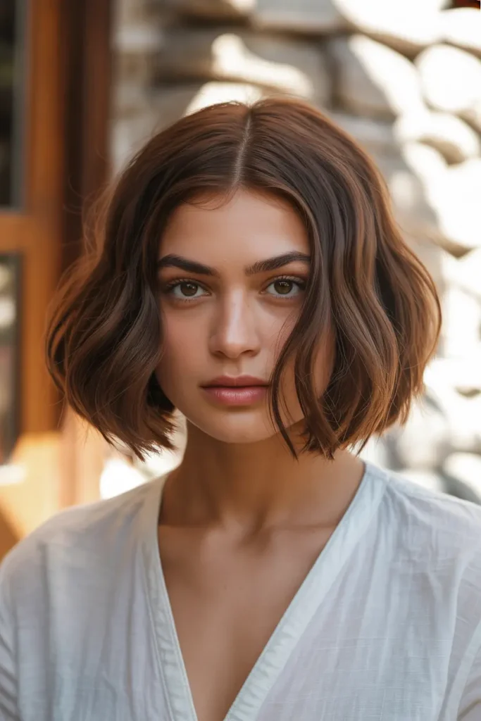 17. Middle Part Boho Bob