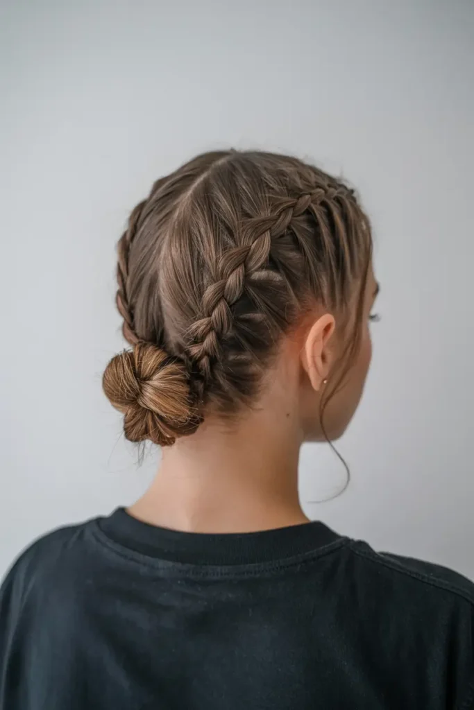 17.braided bob with bun