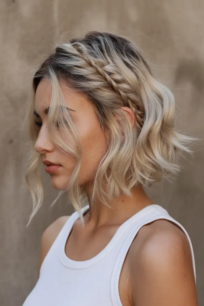 18. Boho Bob with Twisted Strands