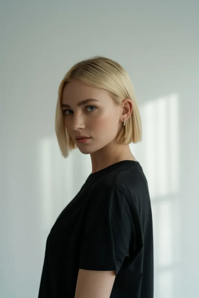 19. Blonde Bob with Side Tuck