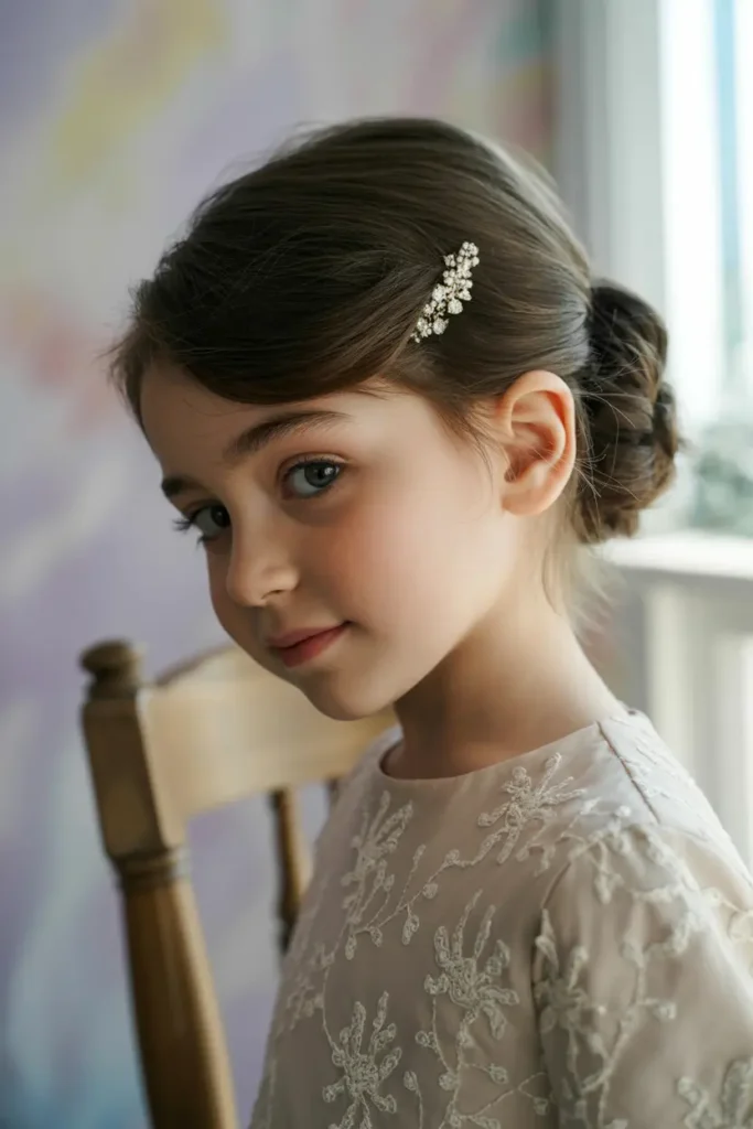 19. Side Swept Bun with Gem