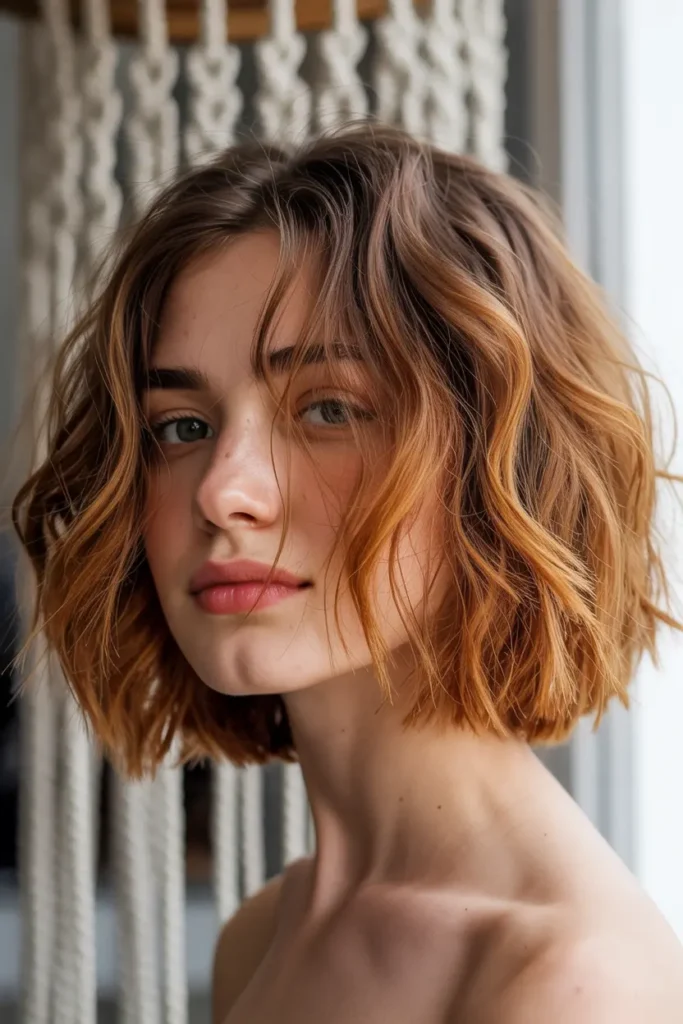 2. Textured Boho Bob